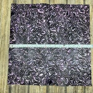 18" Genuine Leather Sheet Cowhide Embossed Leather Flowers Purple